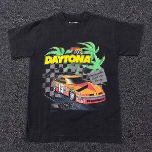 Vtg 1991 NASCAR Daytona SSI T-Shirt Kids Size M 12/14 Black Single Stitch USA